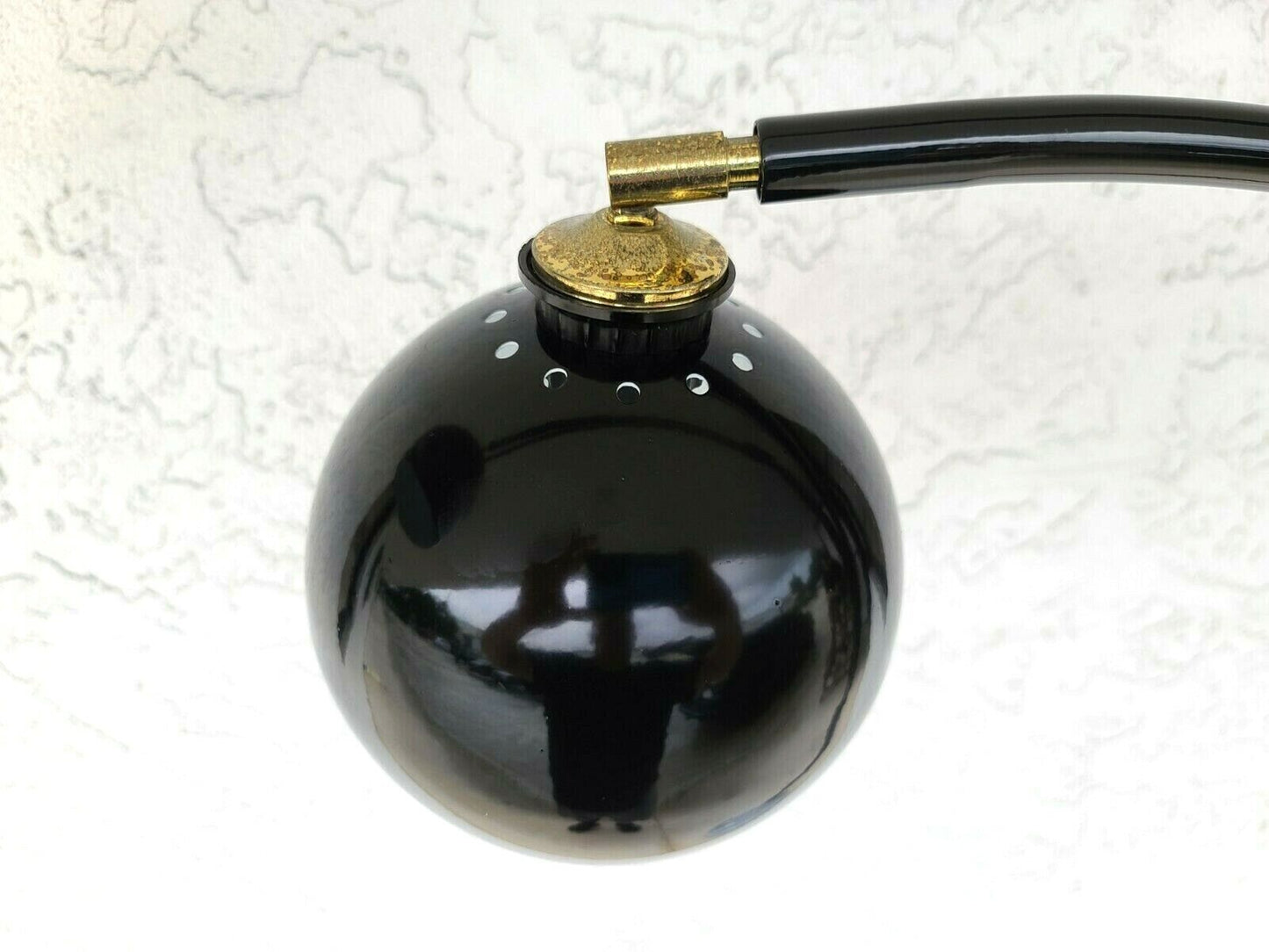 Mid-Century Modern Italian Black Chrome & Marble Guzzini Style Arc Floor Lamp