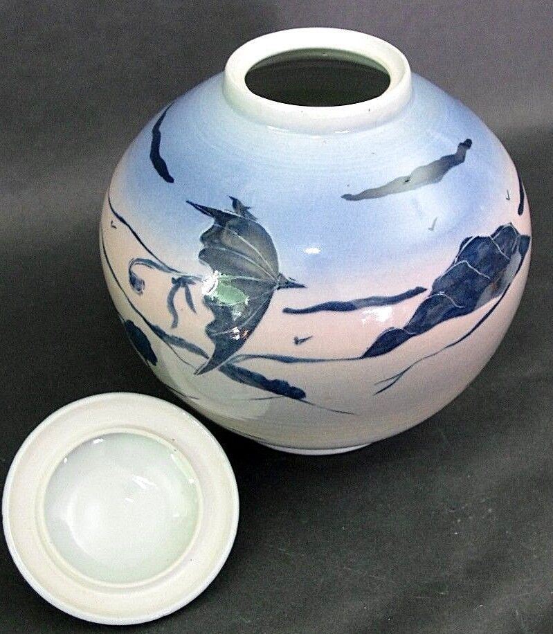 1978 Rex Fogt Signed Hand Painted Porcelain Lidded Jar Art Pottery Toledo Museum