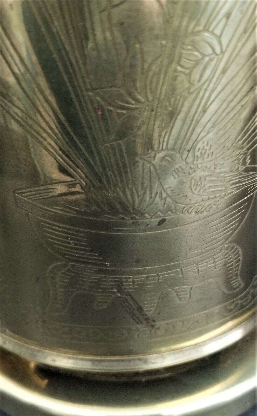 Vintage Brass Asian Chinoiserie Tea Cannister Table Lamp on Brass Base