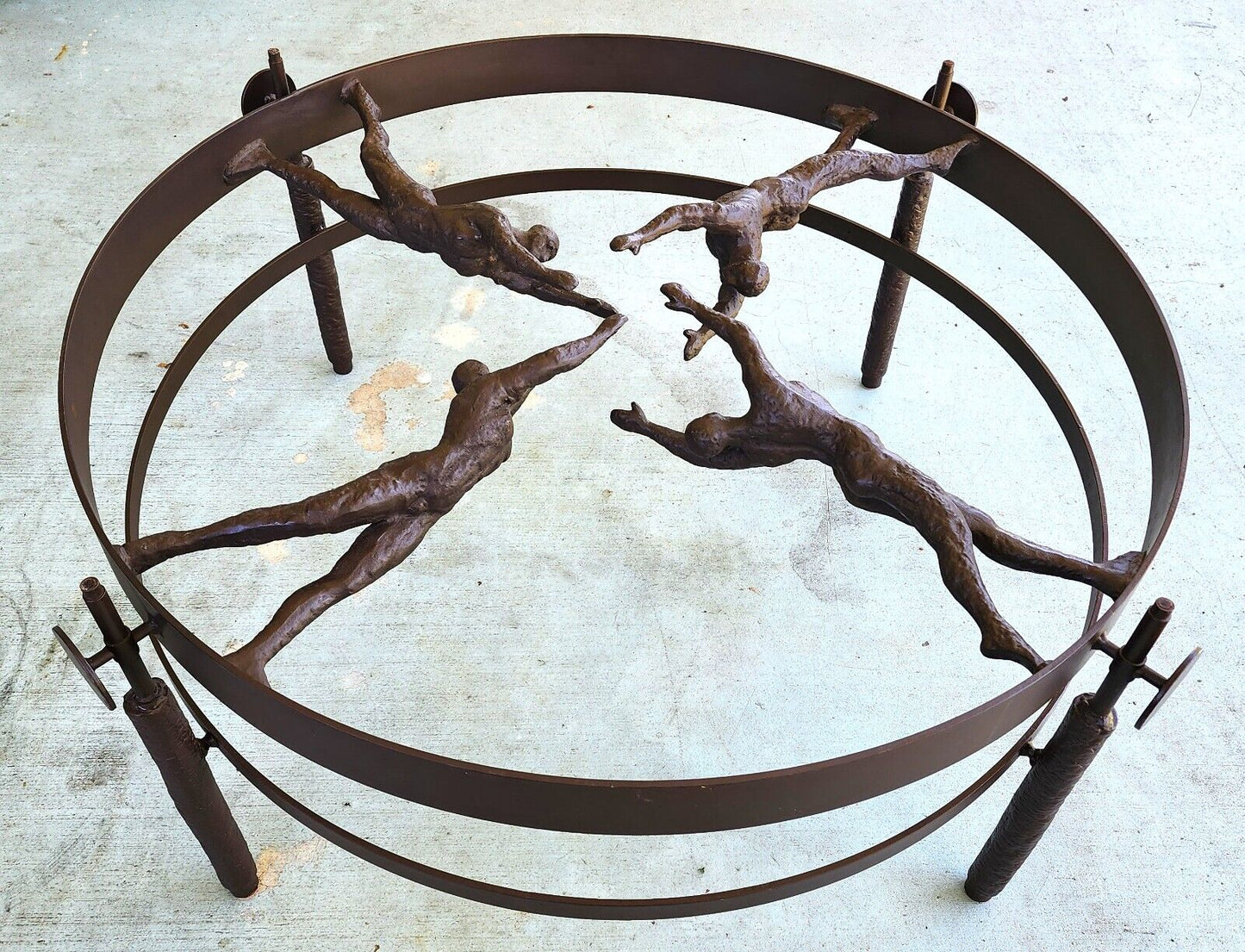 Bronze Cocktail Coffee Table Semi Nude Women Sculpture