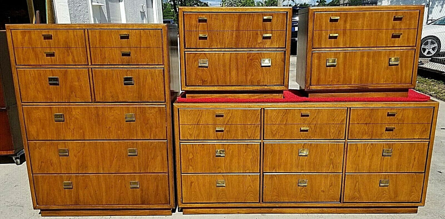 1970's DREXEL CONSENSUS Dresser Campaign Style Mid Century Modern