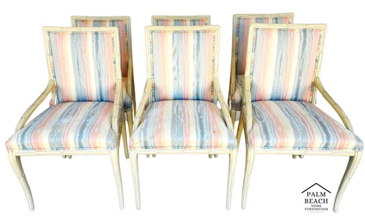 Faux Bois Dining Chairs Lacquered by CENTURY FURNITURE Set of 6