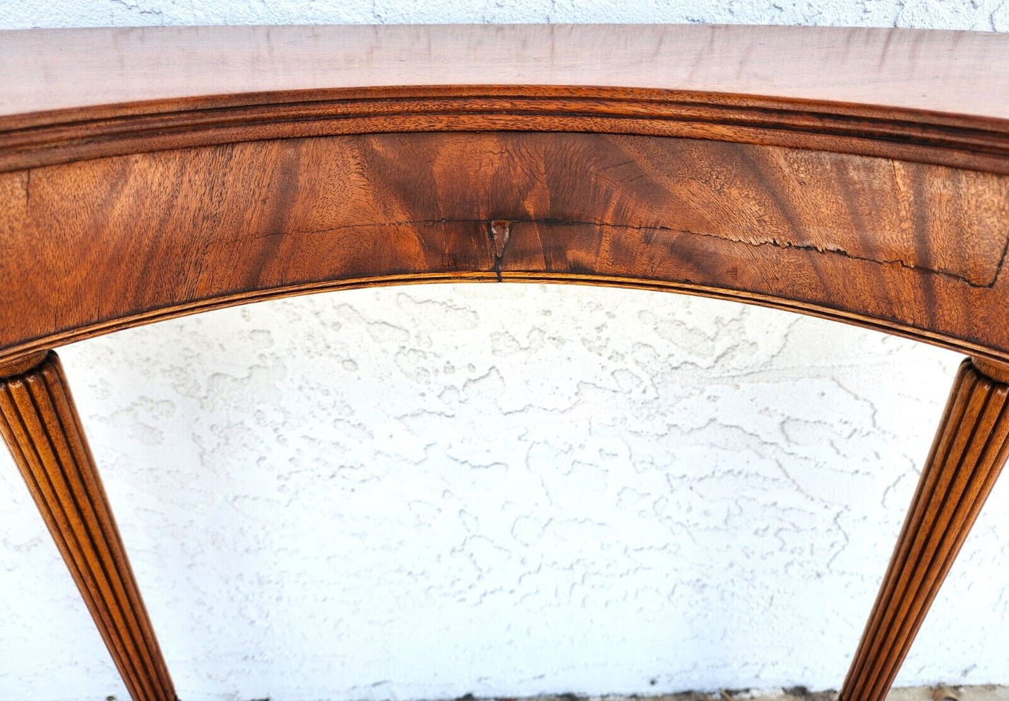 Wood Console Table Desk Mid Century Kidney Horseshoe Shape