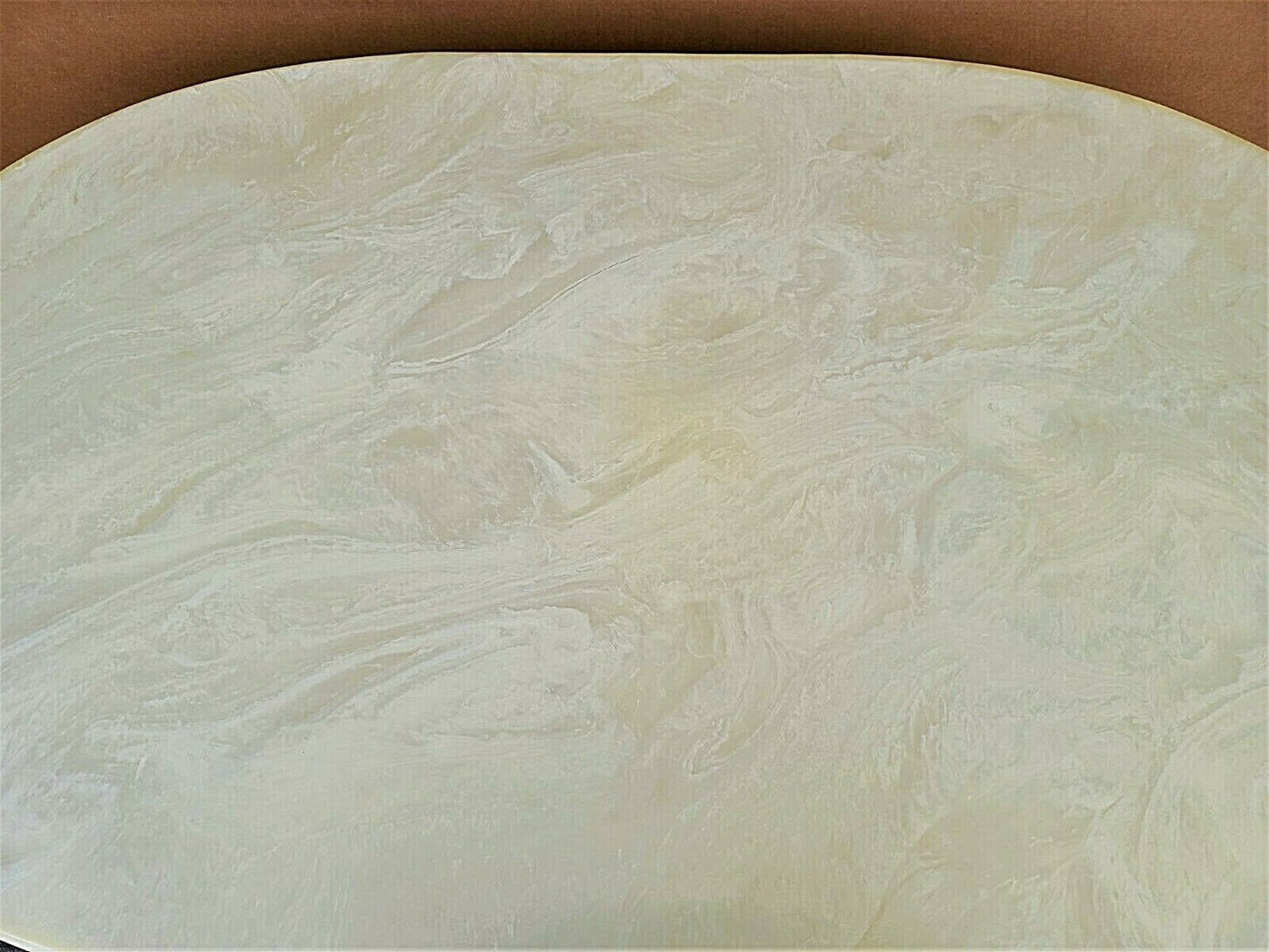 Vintage Mid Century Modern Faux Marble Oval Pedestal Dining Table