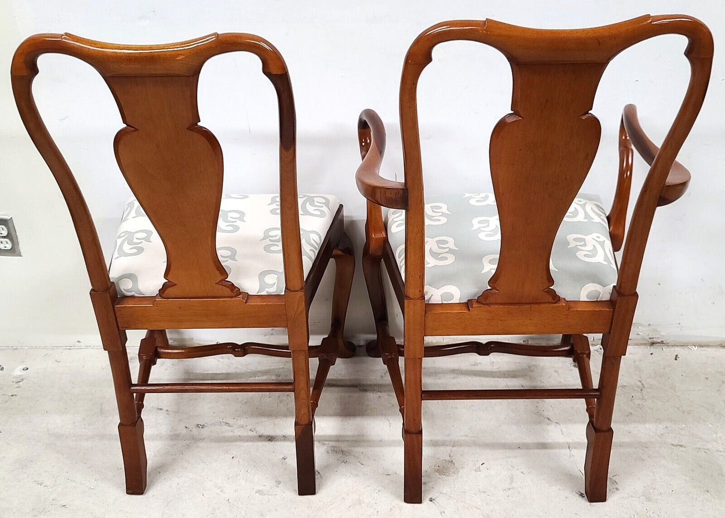 Mid Century Solid Cherry Queen Anne Dining Chairs - Set of 6