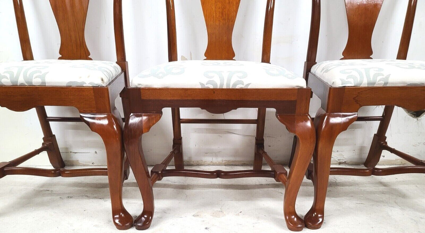 Mid Century Solid Cherry Queen Anne Dining Chairs - Set of 6
