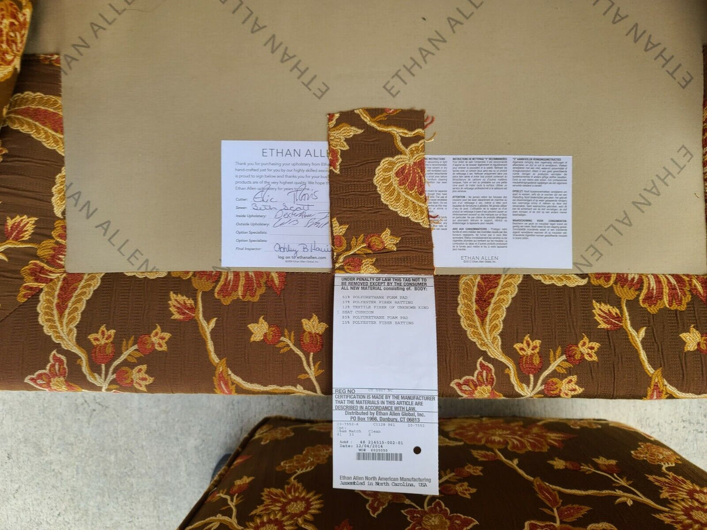 ETHAN ALLEN Chippendale Wingback Armchair