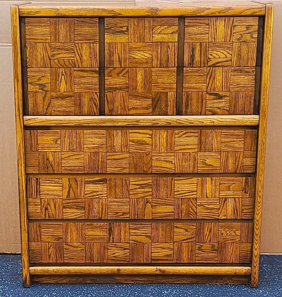 Mid Century Modern Brutalist Highboy Dresser by LANE