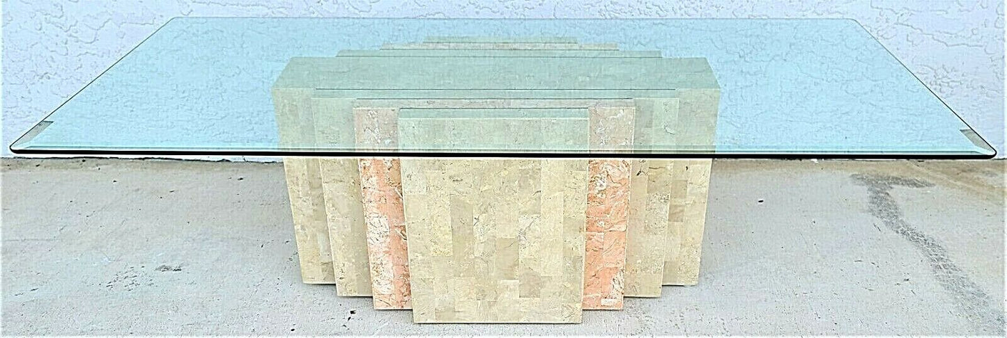 MCM MAITLAND SMITH 2 Tone Tessellated Stone Brass Inlay Coffee Cocktail Table