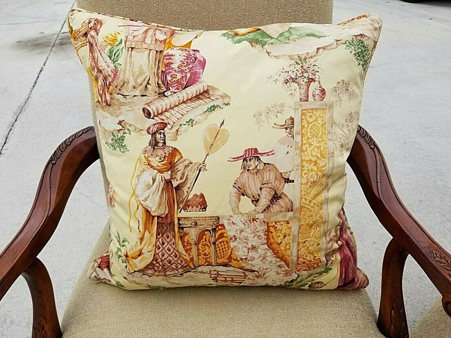 Exceptional Pair of Italian Provincial Throne Host Statement Carved Armchairs