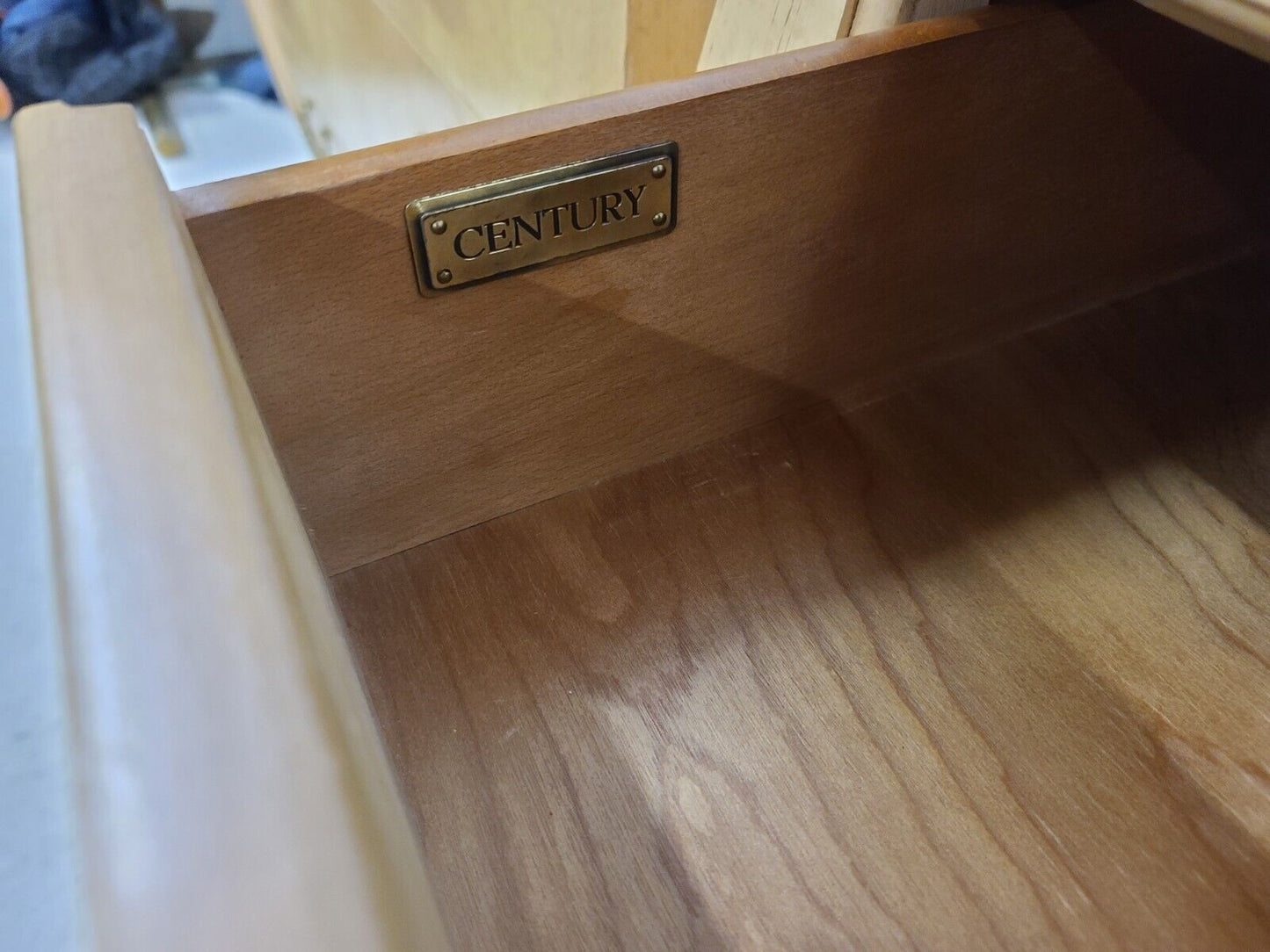 (2) King Burl Wood Nightstands by CENTURY FURNITURE