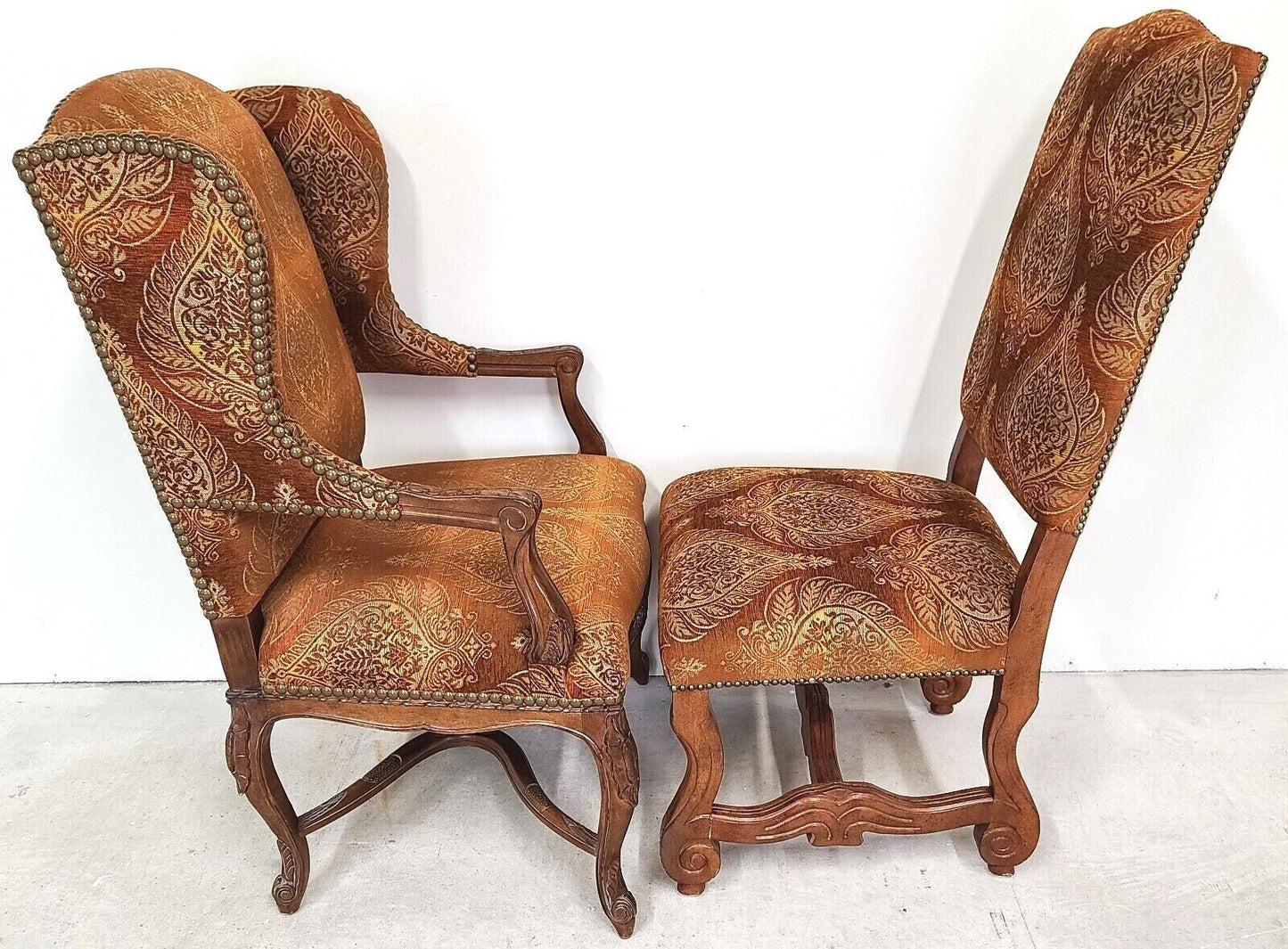 (8) Os De Mouton Wingback Dining Chairs by CENTURY FURNITURE