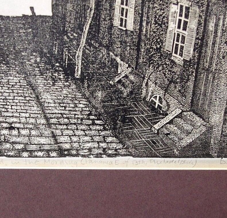 Vtg Signed David L Weiss 1976 Ltd Ed Lithograph Philadelphia Panama St Scene