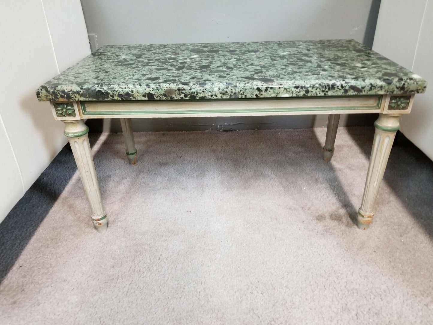 Italian Coffee Table Marble Bench Vintage
