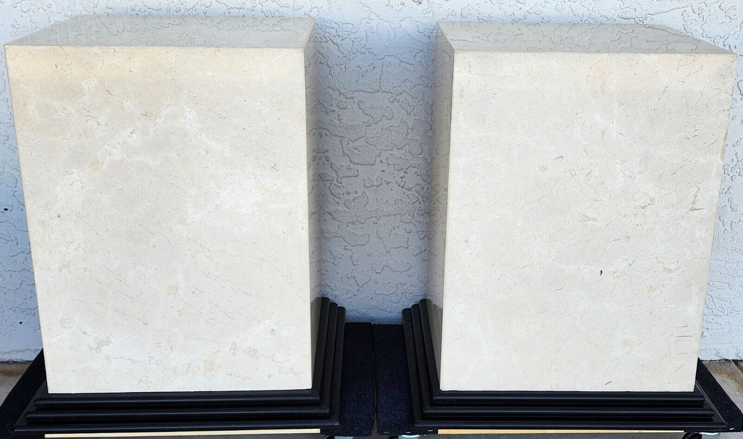 Polished Italian Travertine Marble Dining Table Bases Side Tables Display Stands