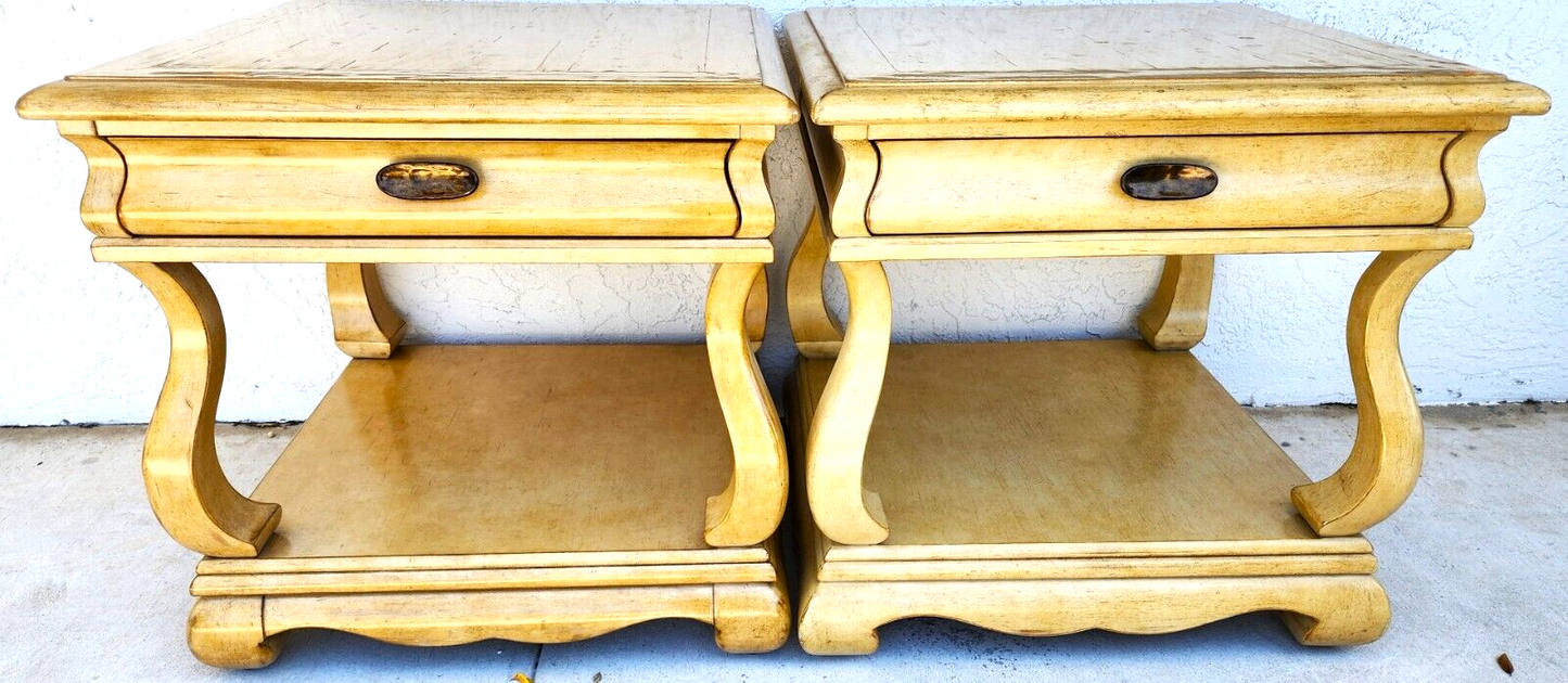 Nightstands Side End Tables Solid Wood Oversized by CENTURY FURNITURE a Pair