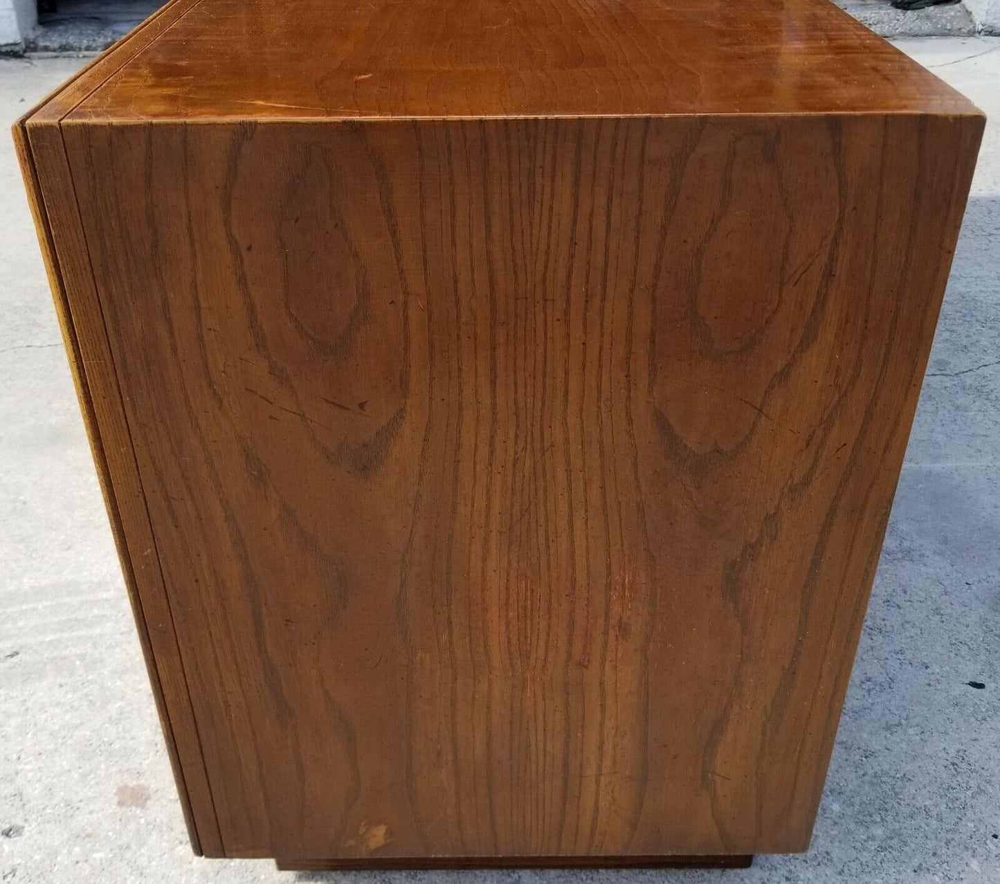 (2) Vintage WHITE FINE FURNITURE COMPANY Campaign Style Walnut Nightstands ONLY