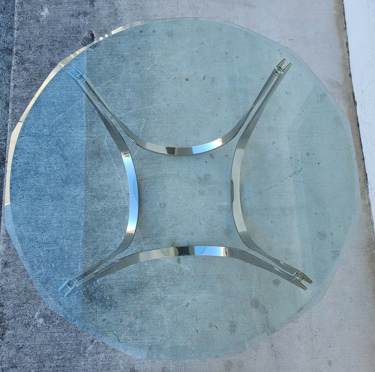 70's Roger Sprunger for Dunbar Chrome Glass Coffee Table