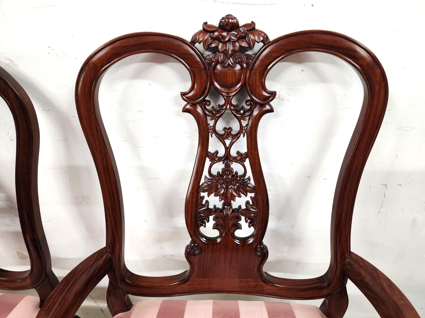 Rosewood Dining Chairs Asian Chinoiserie Vintage