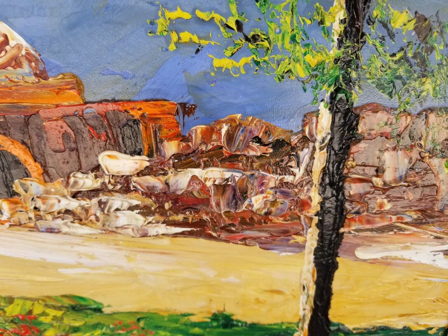 1978 Original Signed MORRIS KATZ Oil Painting of Rachel's Tomb Framed on Board