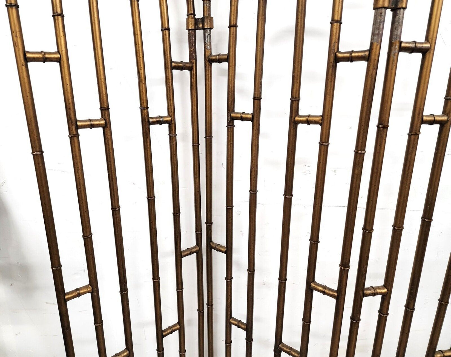 Vintage Room Divider Screen Paravant Regency Steampunk Steel