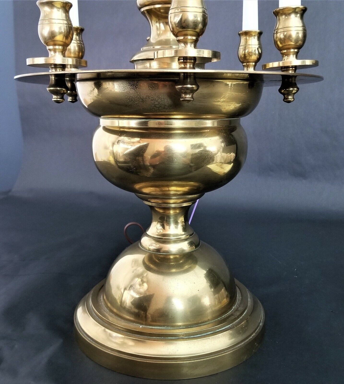 Vintage Solid Brass Table Lamp and Candelabra