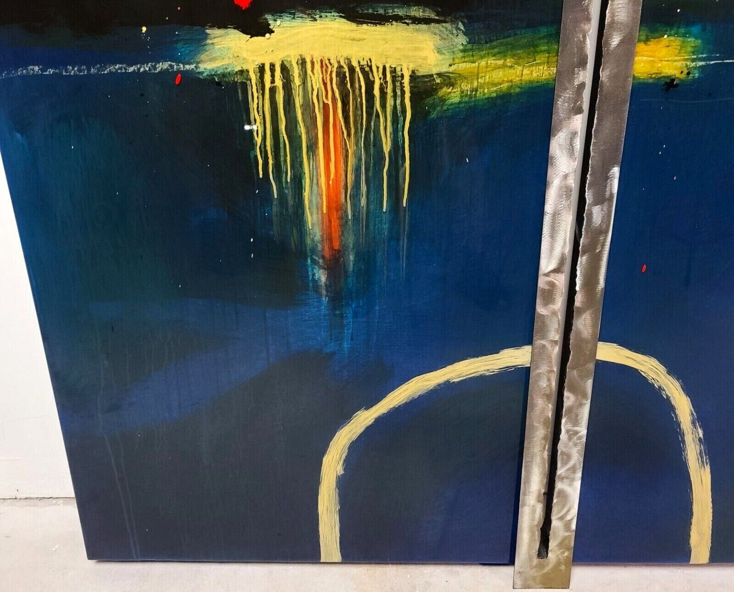 Monumental 61 x 51 Mid Century Modern Abstract Painting Sculpture by SCOTT HILE