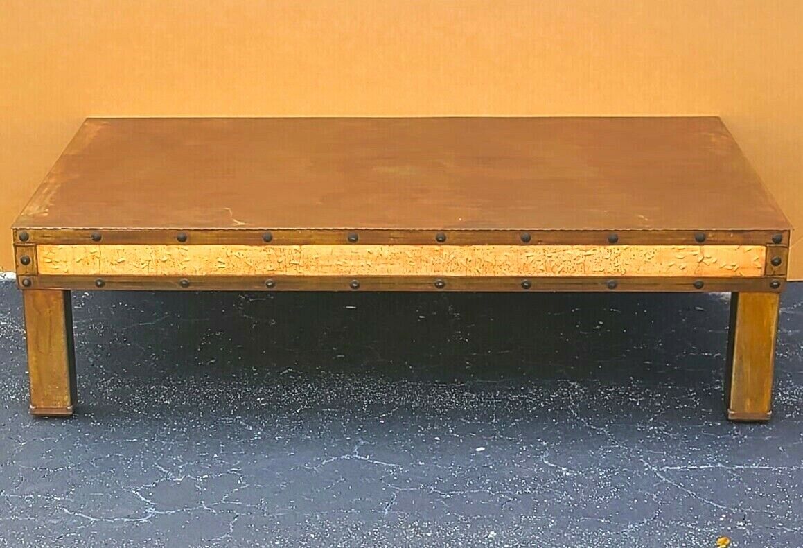 Huge Copper Coffee Cocktail Table 73" x 49"