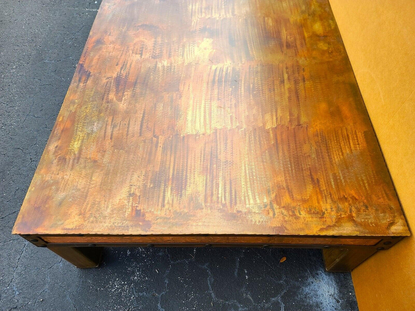 Huge Copper Coffee Cocktail Table 73" x 49"