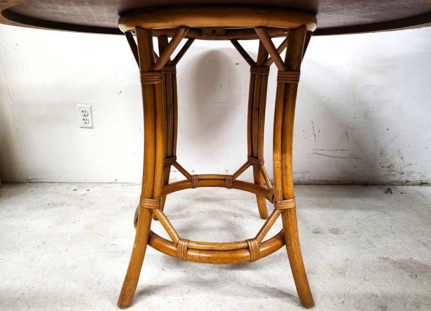 Vintage Bamboo Dining Table Old Florida Boho