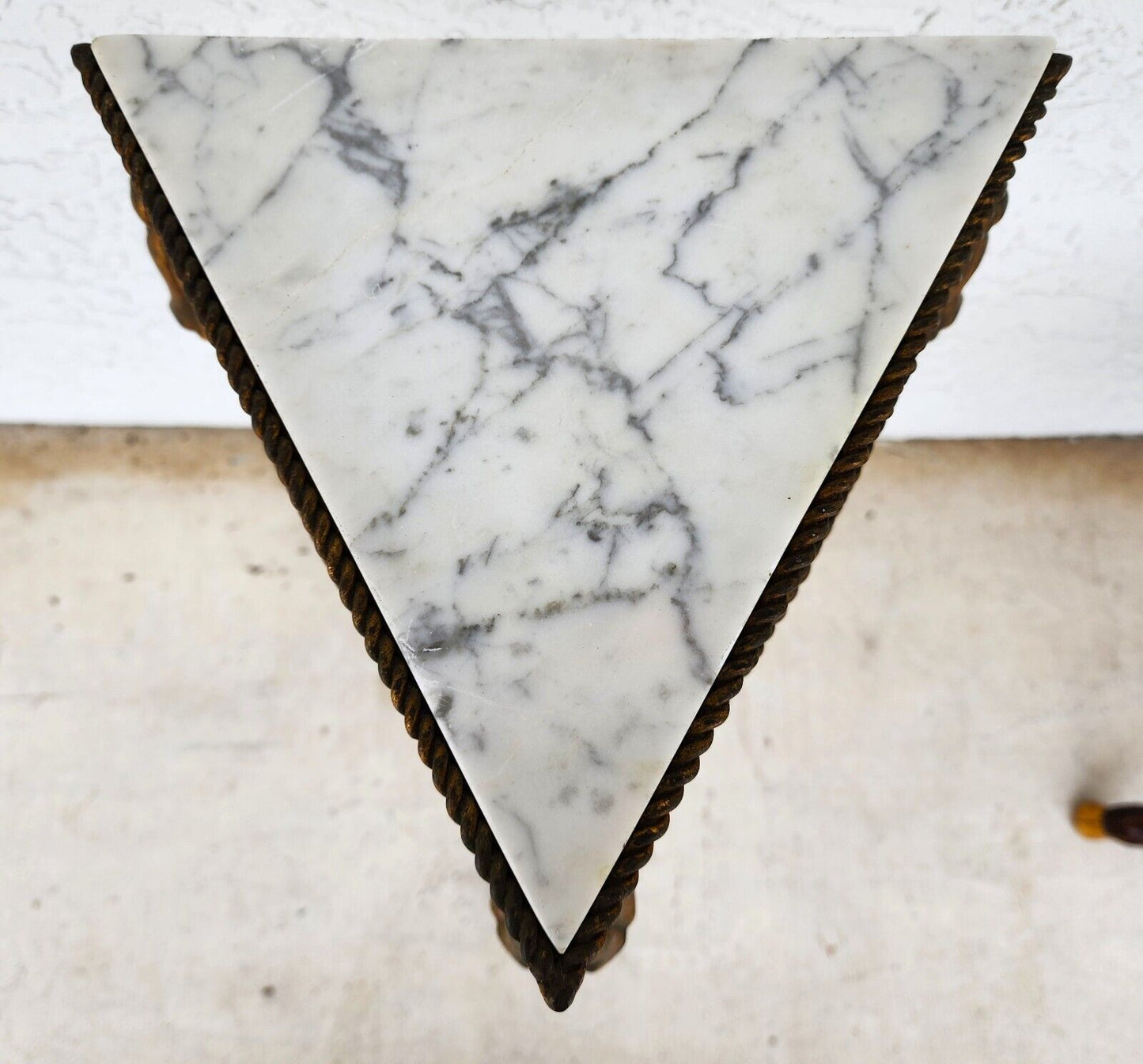 Rope and Tassel Gilt Pedestal with Carrera Marble Vintage