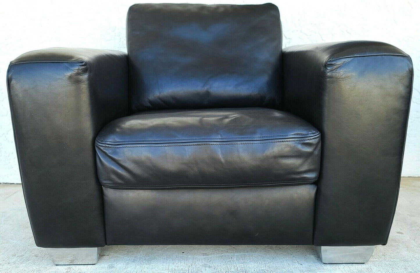 MCM Aniline Leather Black Armchair by KOINOR Germany