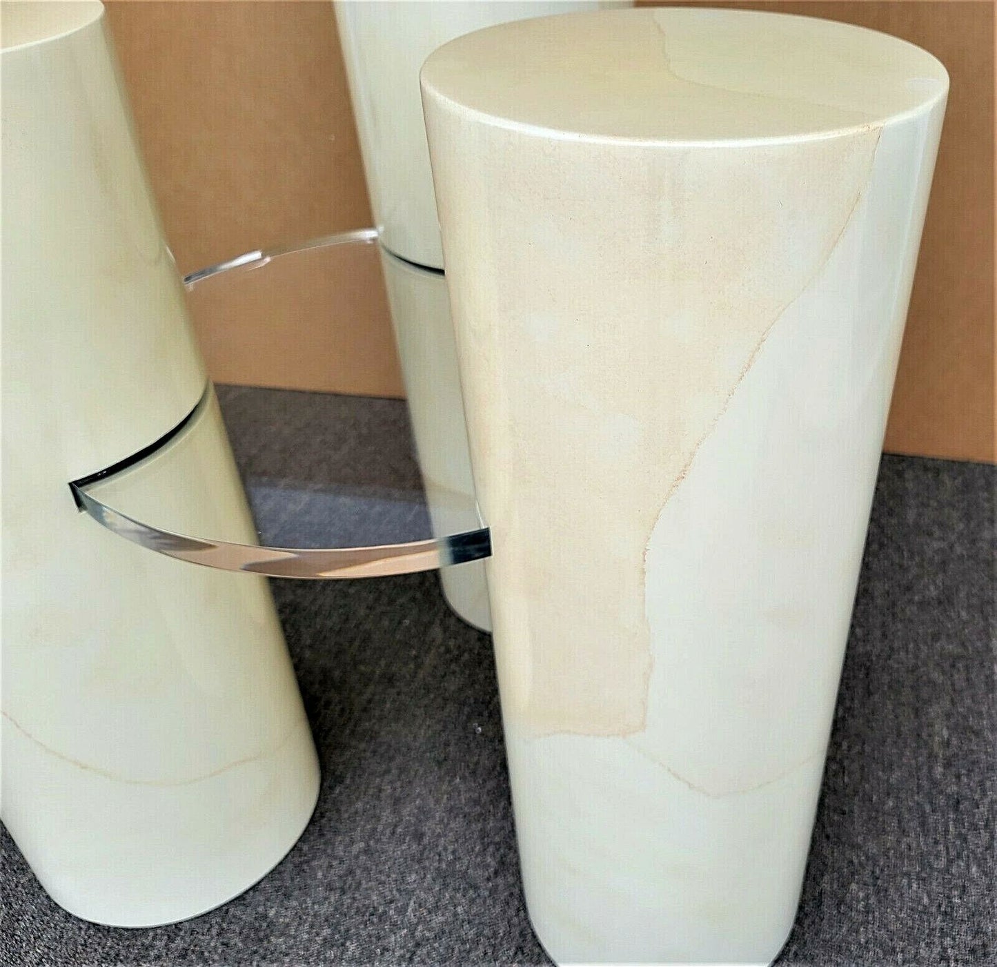 Karl Springer Lucite Faux Goatskin Dining Game Table Base