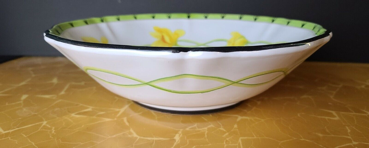 Majilly Deruta D'Antica Hand Painted Turtle Terrapin Serving Bowl Italy 13"