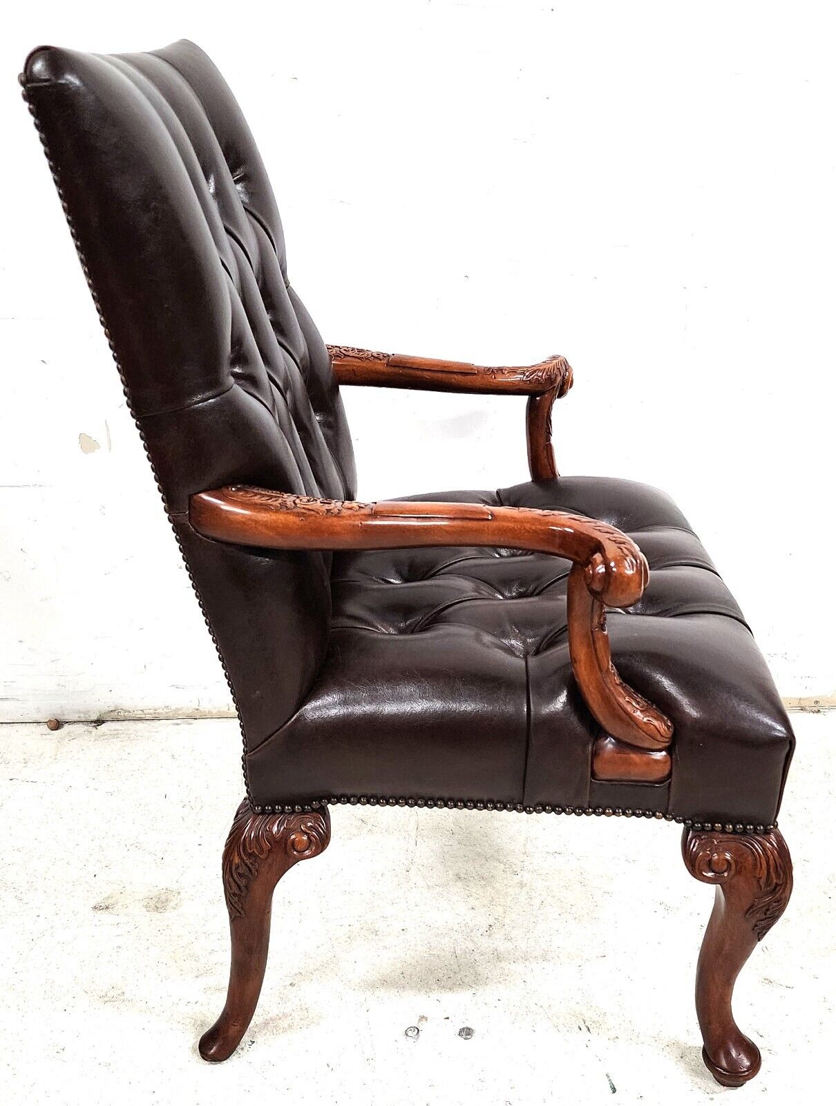 Leather Library Armchair by Theodore Alexander