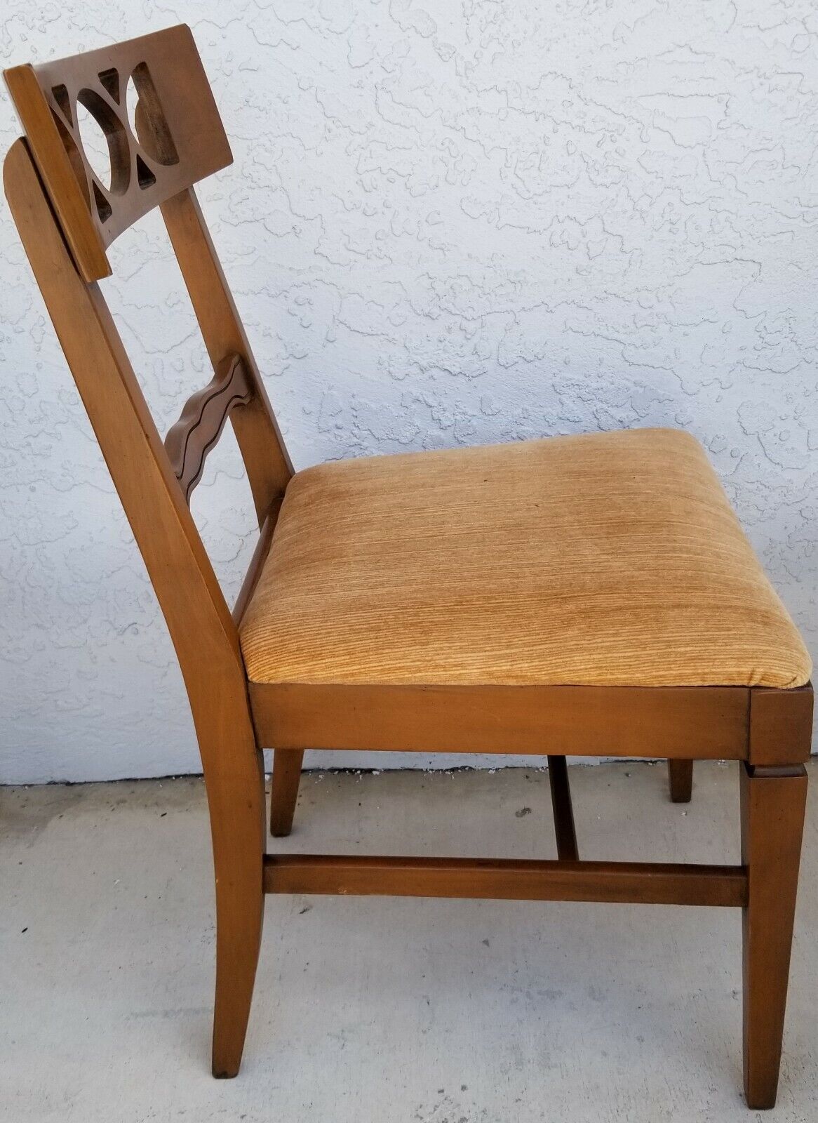 Set of 5 Vintage Italian Provincial DUNCAN PHYFE Style Solid Wood Dining Chairs