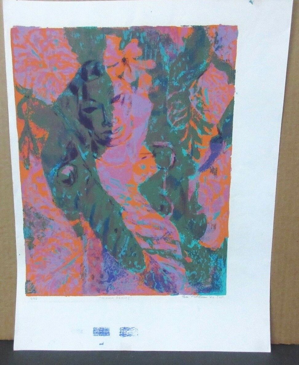 1960 Edward Goldman (1916-2006) Signed Lt Ed 4/46 Imp. Serigraph "HIDDEN BEAUTY"