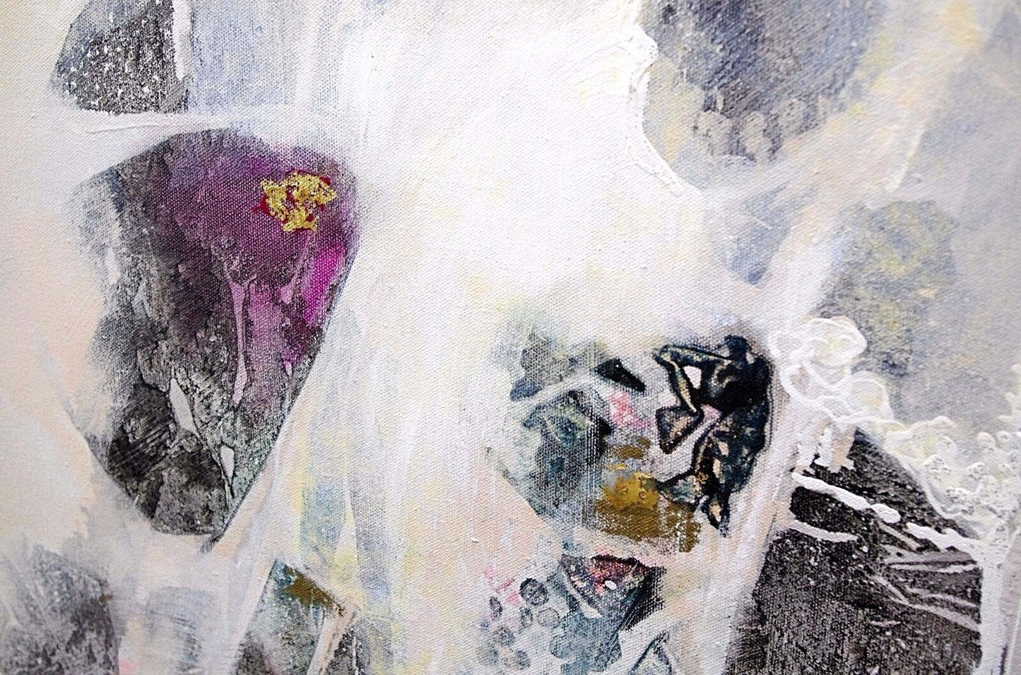 Edward Goldman (1916-2006) Abstract Acrylic Canvas Painting Signed Titled 48"