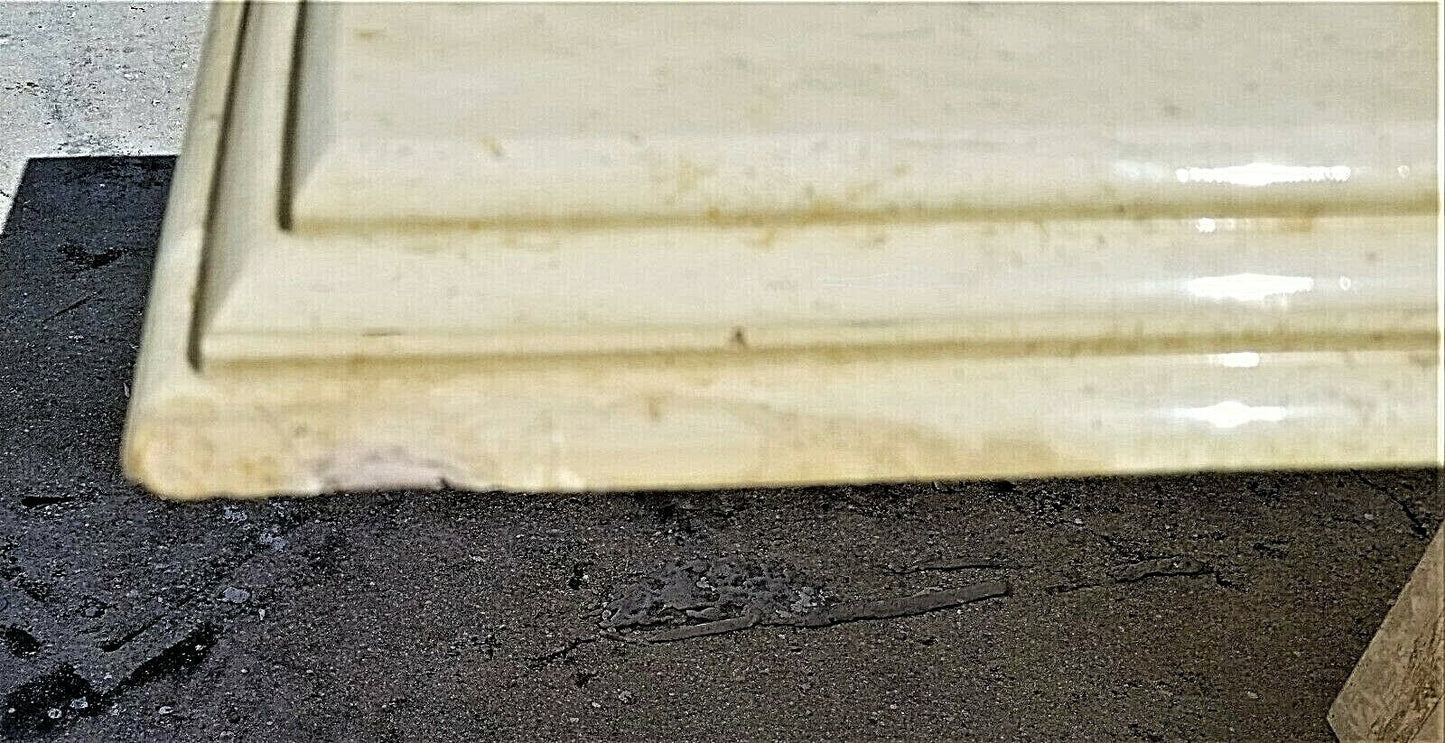 MCM ELLO Style Vintage Polished Italian Travertine Marble Dining Table 80" x 39"