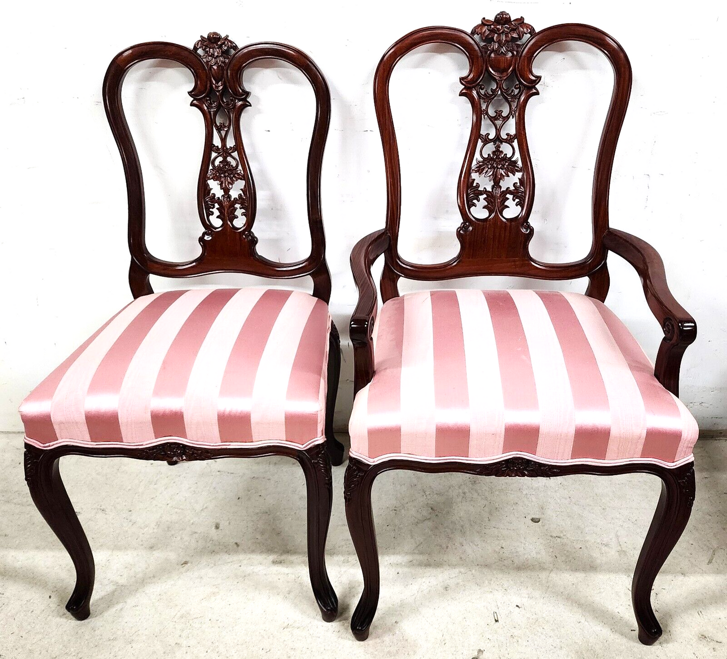 Rosewood Dining Chairs Asian Chinoiserie Vintage