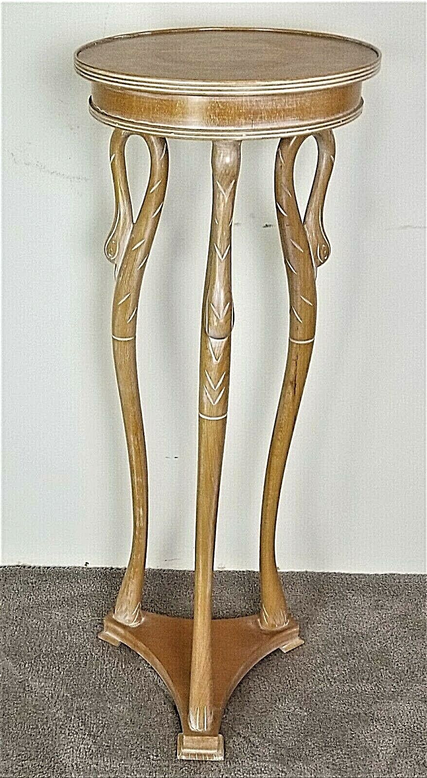 Tall 41" Hand Carved Wood Flamingo Bird Lamp Occasional Table Made in Italy