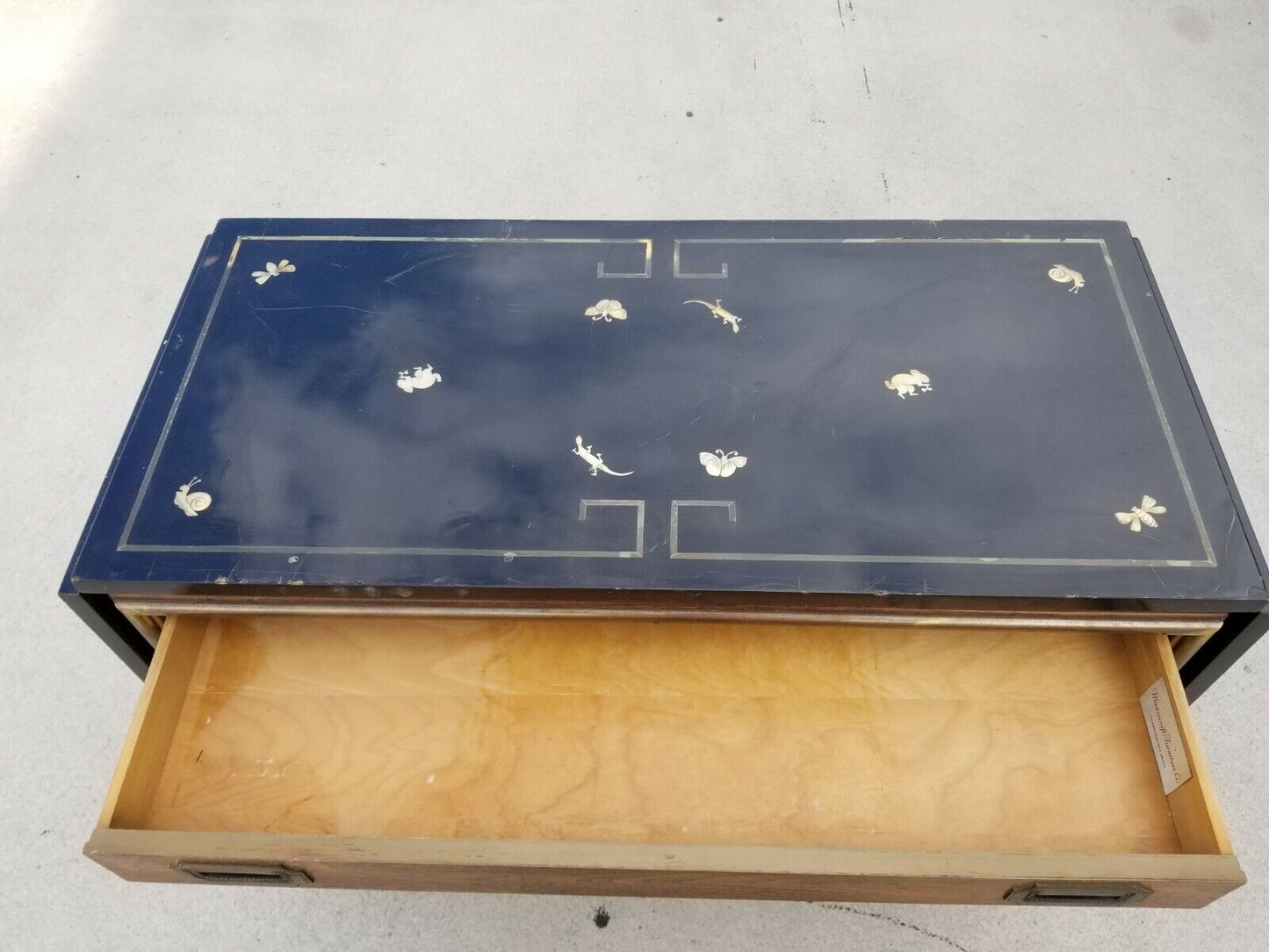 Mid Century Mastercraft Lacquered Rolling Dry Bar Sideboard Buffet Server Cart