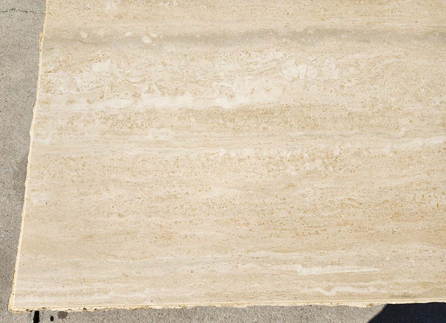 Italian Live Edge Travertine Polished Coffee Table 1970s by STONE INTERNATIONAL