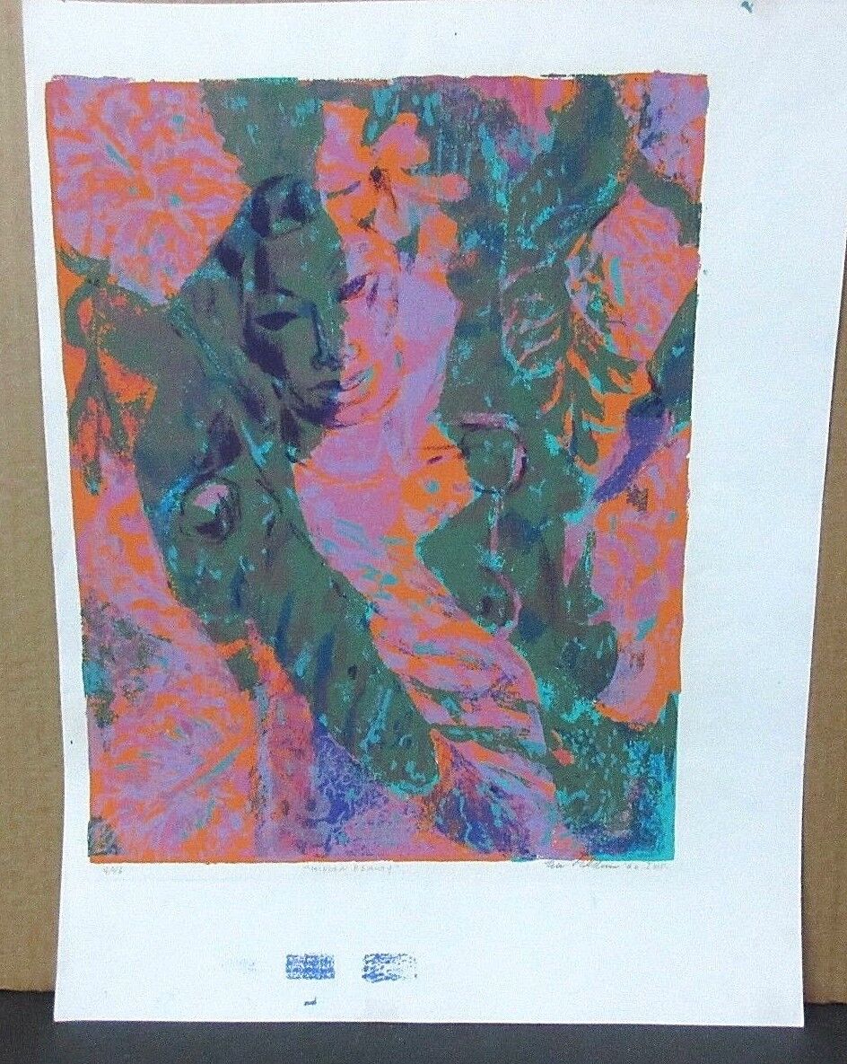 Vtg 1978 Edward Goldman (1916-2006) Signed S/P Imp Serigraph Sunset Sunrise