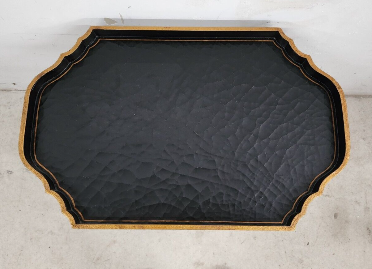 Brass Tray Table Vintage Regency Chinoiserie Asian