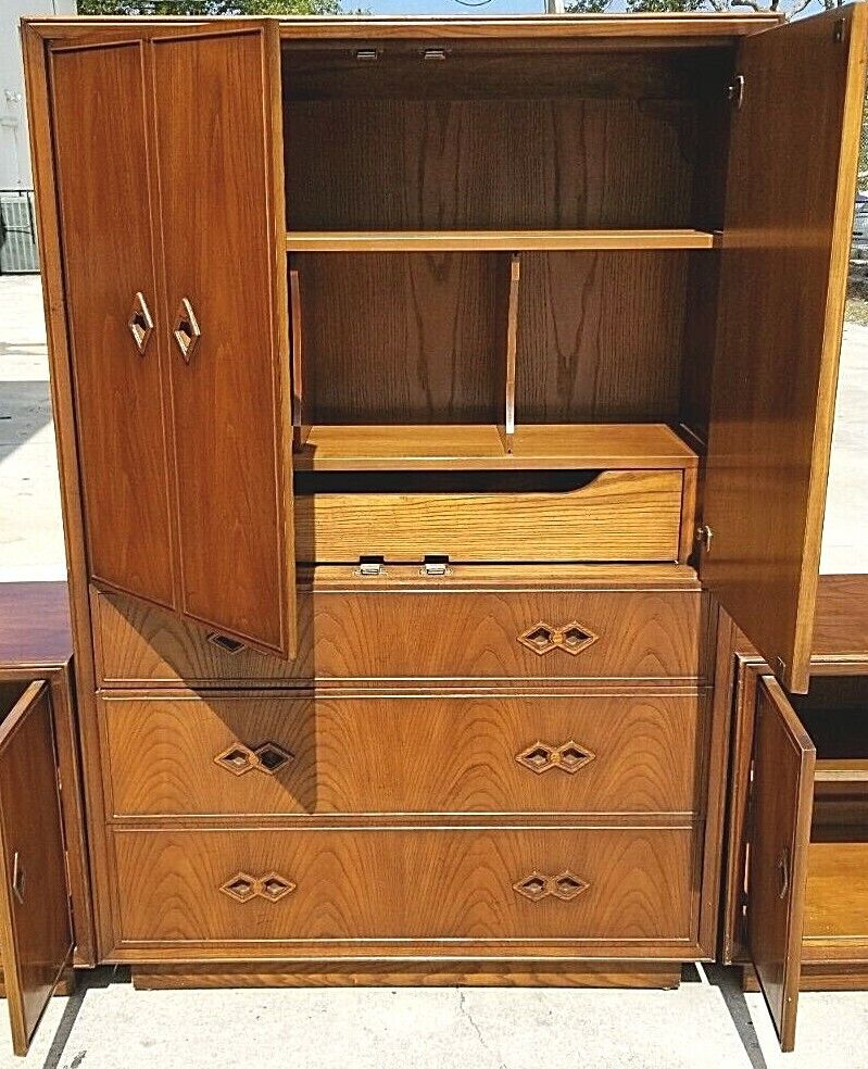 Vtg MCM WHITE FINE FURNITURE CO Campaign Style Highboy Wardrobe Dresser Only