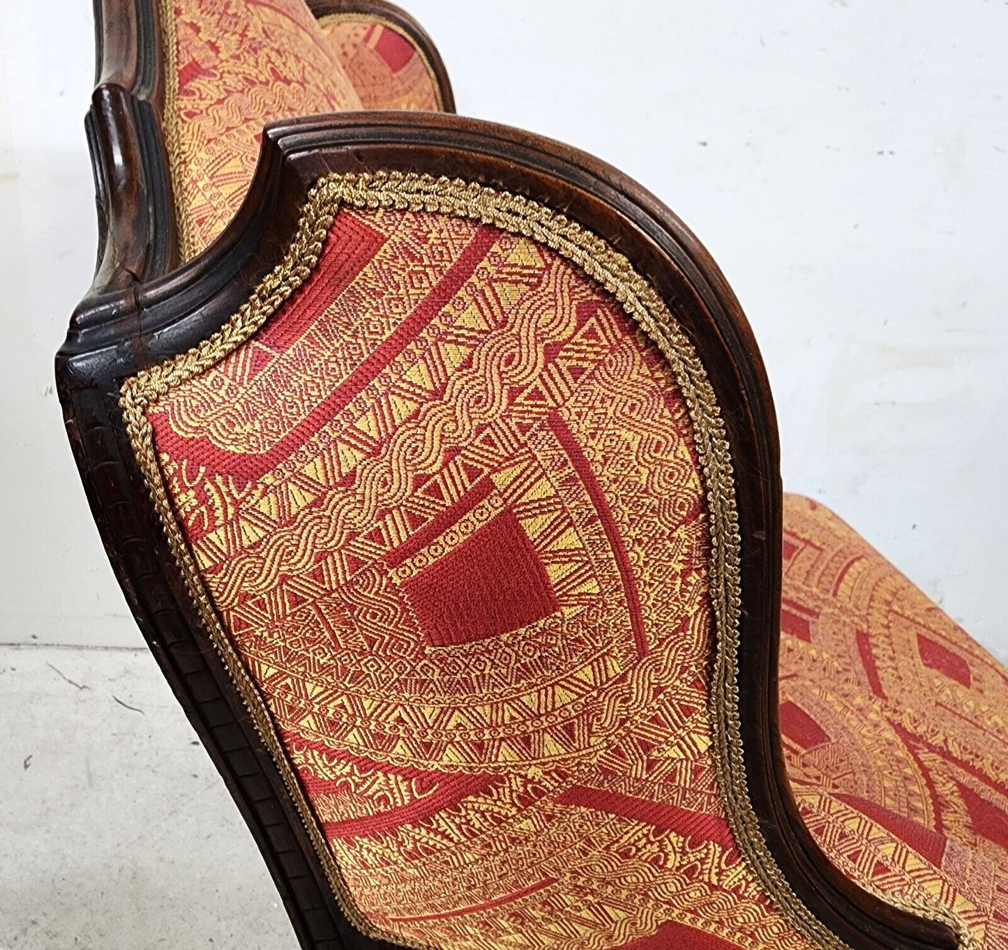 French Provincial Chair Wingback Walnut Bergere Antique