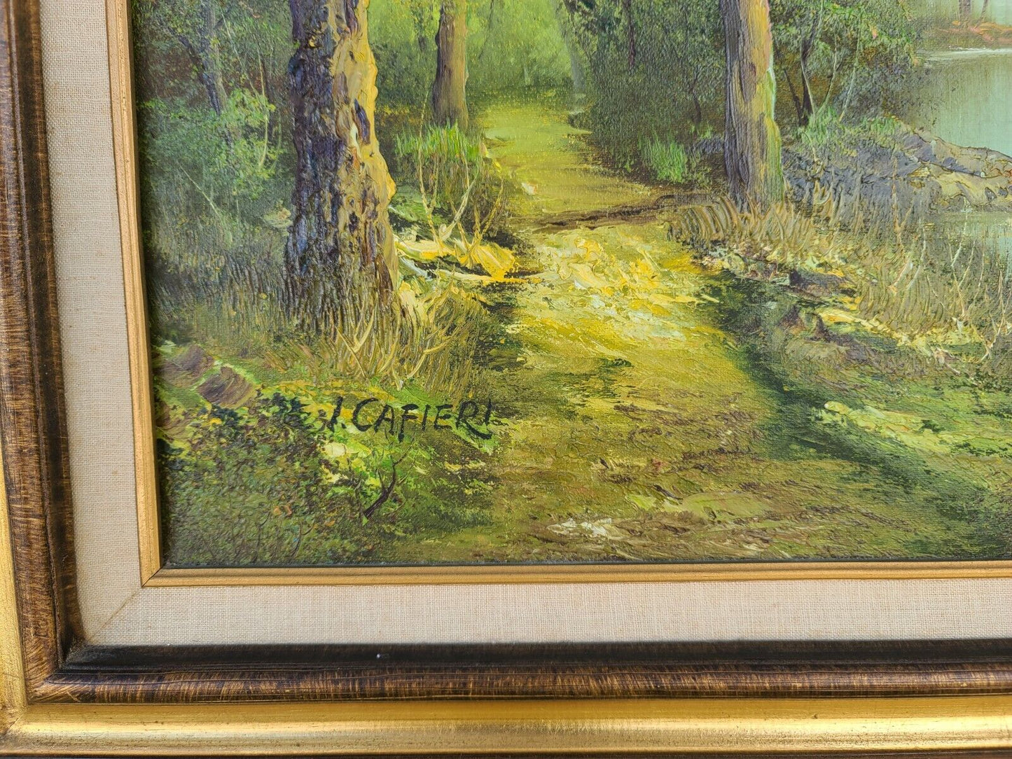 1987 Signed IRENE CAFIERI Landscape Oil Painting " Bowen Hones "