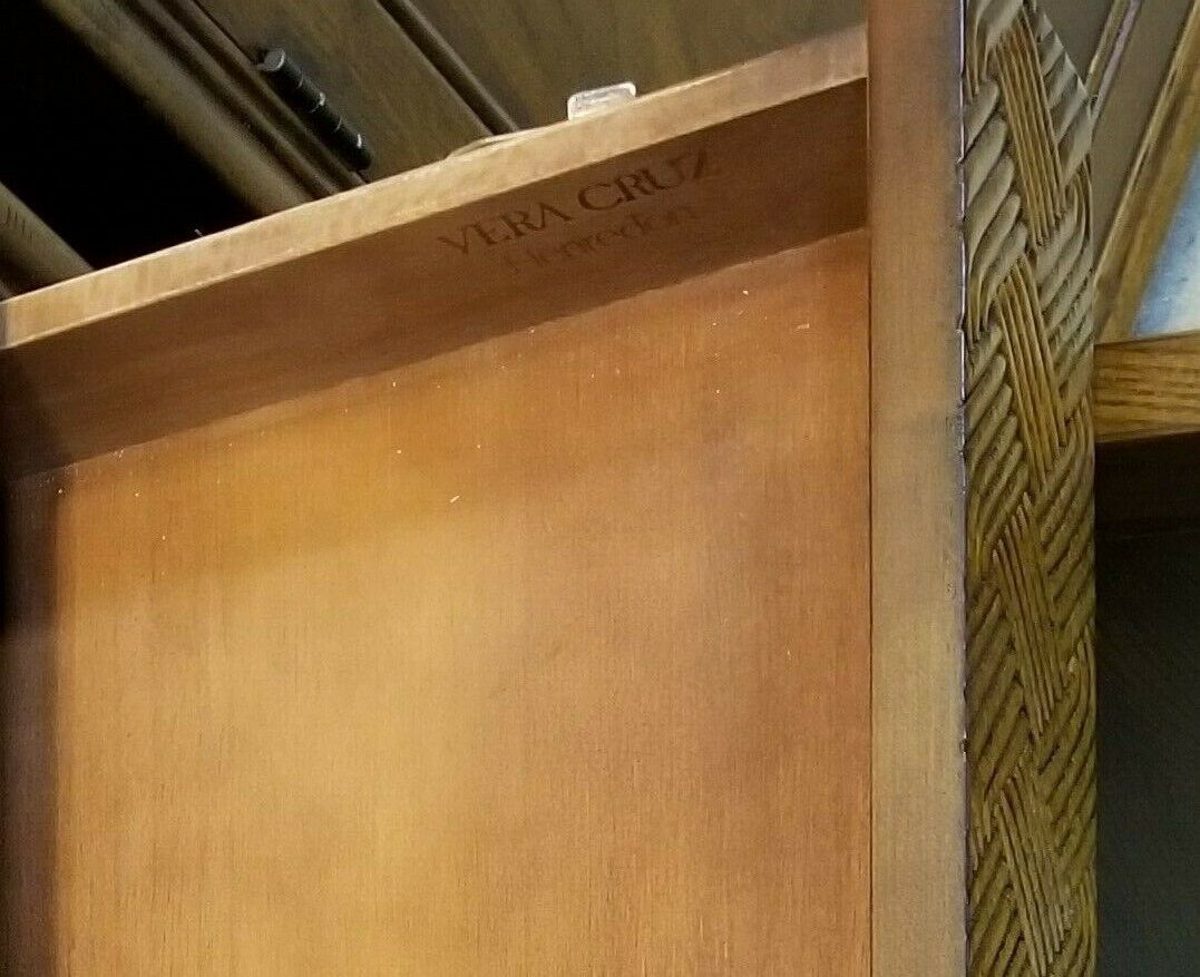 HENREDON VERA CRUZ Campaign Style Vitrine Display Case Buffet Cabinet