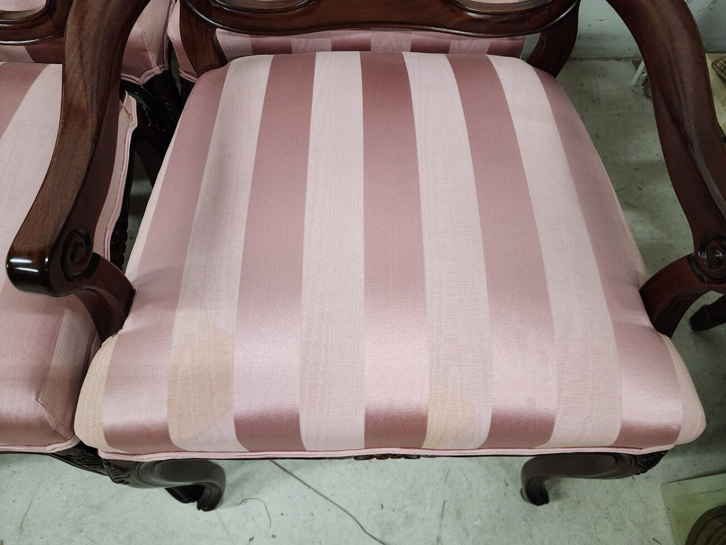 Rosewood Dining Chairs Asian Chinoiserie Vintage